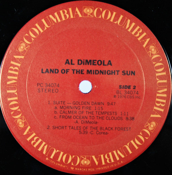 Al Di Meola - Land Of The Midnight Sun (Vinyl, LP, Album, Stereo) Very Good (VG) / Very Good Plus (VG+)