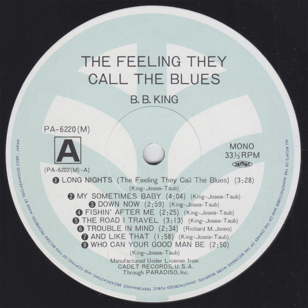 BB King - The Feeling They Call The Blues - The Time Of BBKing - Vol.1 (Vinyl, LP, Compilation, Mono) Near Mint (NM or M-) / Very Good (VG)