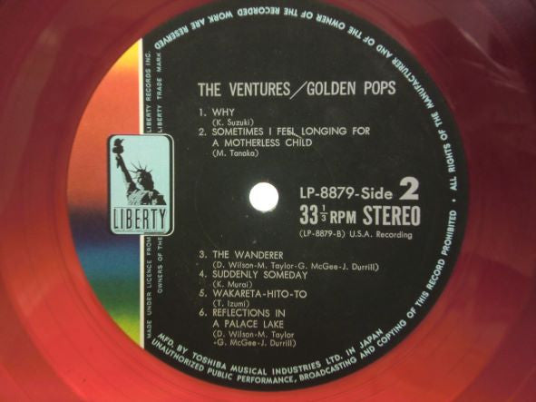 The Ventures - Golden Pops (Vinyl, LP, Compilation, Stereo) Good Plus (G+) / Very Good (VG)