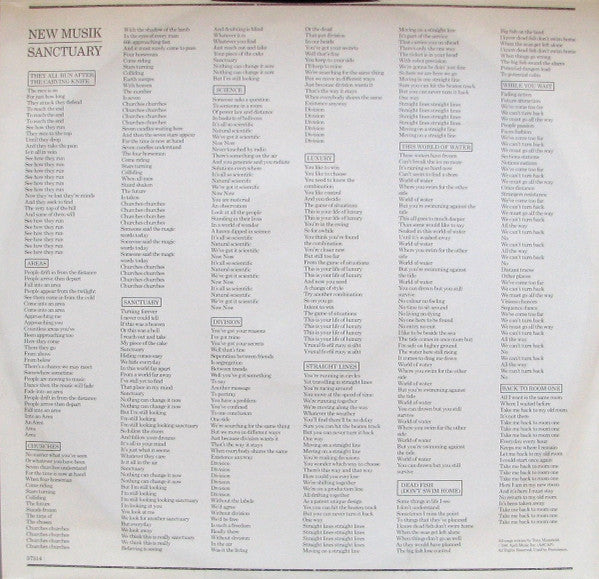 New Musik - Sanctuary (Vinyl, LP, Compilation, Stereo) Very Good (VG) / Very Good Plus (VG+)