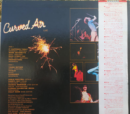 Curved Air - Curved Air Live (Vinyl, LP, Album, Promo, Stereo) Very Good (VG) / Good Plus (G+)