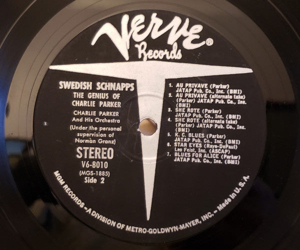 Charlie Parker And His Orchestra - Swedish Schnapps (Vinyl, LP, Album, Reissue, Stereo) Very Good Plus (VG+) / Very Good Plus (VG+)