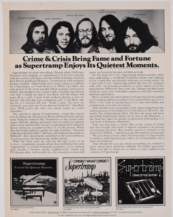 Supertramp - Supertramp (Vinyl, LP, Album, Reissue, Remastered, Stereo) Very Good (VG) / Fair (F)