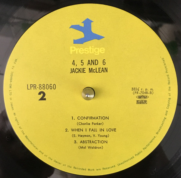 Jackie McLean - 4, 5 And 6 (Vinyl, LP, Album, Reissue, Mono) Very Good Plus (VG+) / Very Good Plus (VG+)
