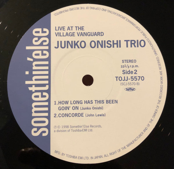 Junko Onishi Trio - Live At The Village Vanguard (Vinyl, LP, Album, Limited Edition, Reissue) Near Mint (NM or M-) / Near Mint (NM or M-)