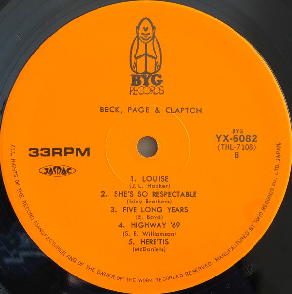 Jeff Beck - Beck, Page & Clapton (Vinyl, LP, Compilation) Very Good Plus (VG+) / Good Plus (G+)
