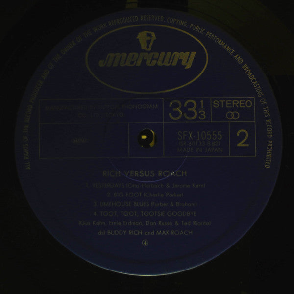 Buddy Rich - Rich Versus Roach (Vinyl, LP, Album, Reissue, Stereo) Very Good (VG) / Very Good (VG)