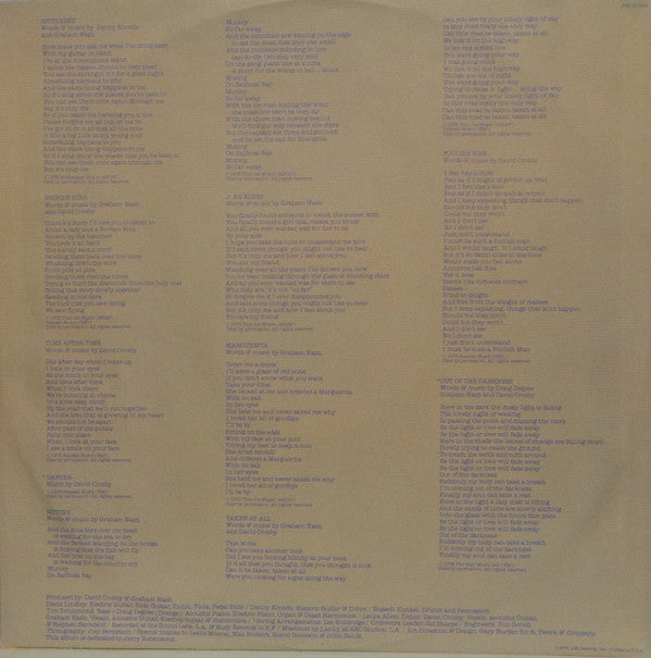 Crosby & Nash - Whistling Down The Wire (Vinyl, LP, Album, Stereo) Very Good (VG) / Very Good (VG)