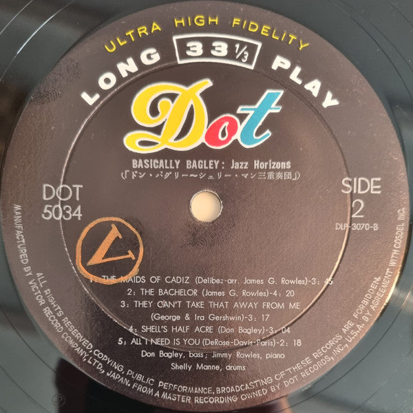 Don Bagley - Basically Bagley (Vinyl, LP, Album, Mono) Very Good Plus (VG+) / Very Good Plus (VG+)