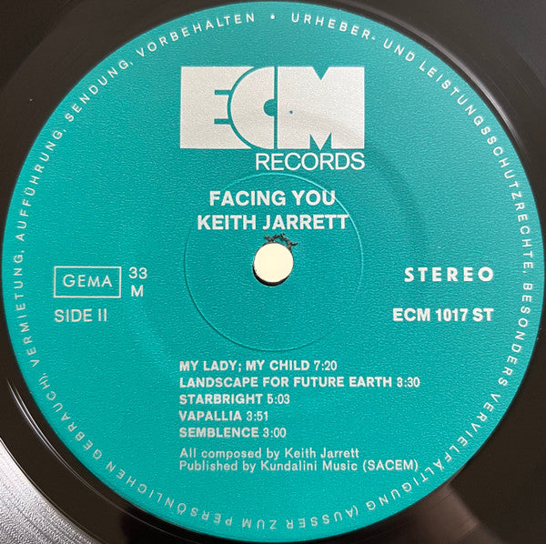Keith Jarrett - Facing You (Vinyl, LP, Album) Very Good Plus (VG+) / Very Good (VG)