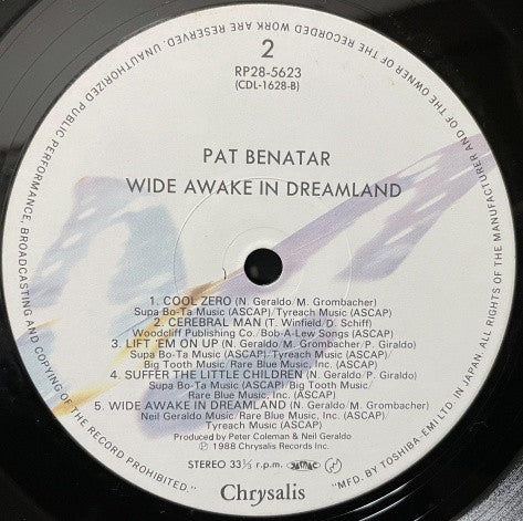 Pat Benatar - Wide Awake In Dreamland (Vinyl, LP, Album) Very Good (VG) / Very Good (VG)