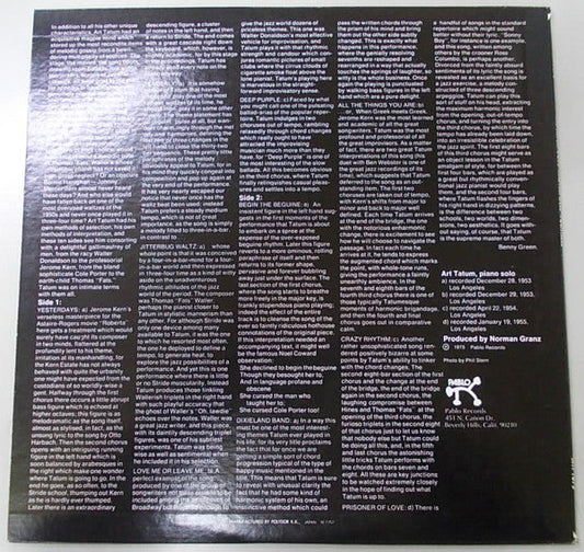 Art Tatum - The Tatum Solo Masterpieces, Vol. 3 (Vinyl, LP, Album, Mono) Very Good (VG) / Good Plus (G+)