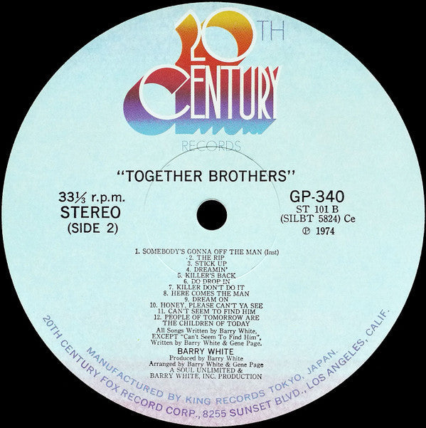 Barry White - Together Brothers (Vinyl, LP, Album) Very Good (VG) / Very Good Plus (VG+)