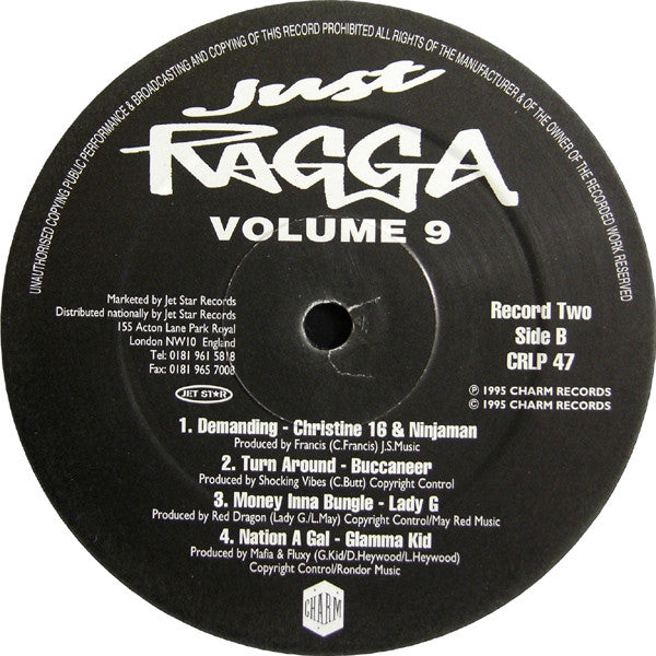 Various - Just Ragga Volume 9 (2xVinyl, LP, Compilation) Very Good (VG) / Very Good Plus (VG+)