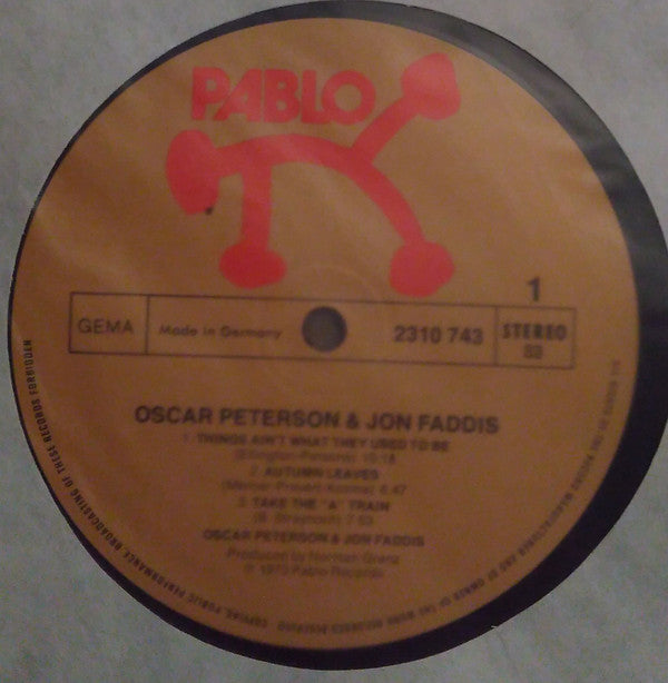 Oscar Peterson - Oscar Peterson & Jon Faddis (Vinyl, LP, Stereo) Very Good (VG) / Very Good (VG)