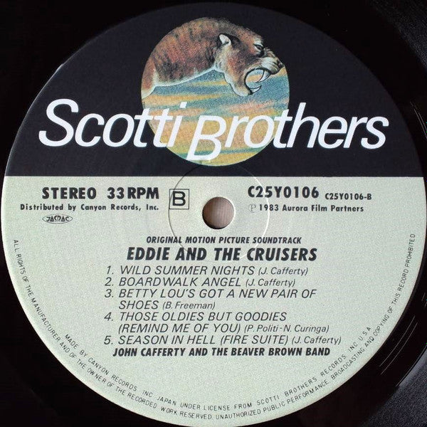 John Cafferty And The Beaver Brown Band - Eddie And The Cruisers (Original Motion Picture Soundtrack) (Vinyl, LP, Album) Very Good (VG) / Very Good (VG)