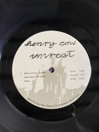 Henry Cow - Unrest (Vinyl, LP, Album, Reissue) Good Plus (G+) / Very Good Plus (VG+)