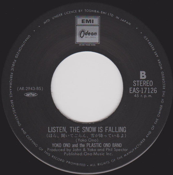 John Lennon & Yoko Ono - Happy Xmas (War Is Over) / Listen, The Snow Is Falling (Vinyl, 7", Single) Very Good Plus (VG+) / Very Good Plus (VG+)