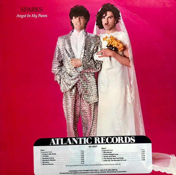 Sparks - Angst In My Pants (Vinyl, LP, Album, Stereo) Near Mint (NM or M-) / Near Mint (NM or M-)