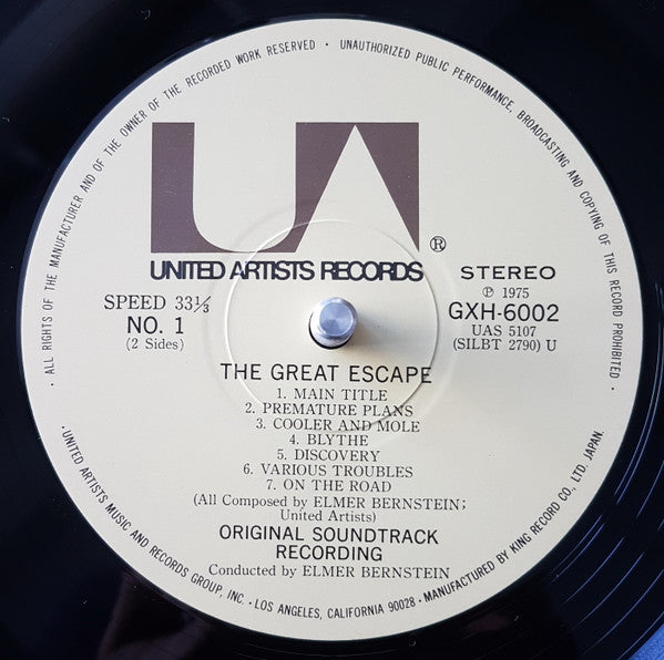 Elmer Bernstein - The Great Escape (Original Motion Picture Soundtrack) (LP, Album, Reissue) - Near Mint (NM or M-) / Very Good Plus (VG+)
