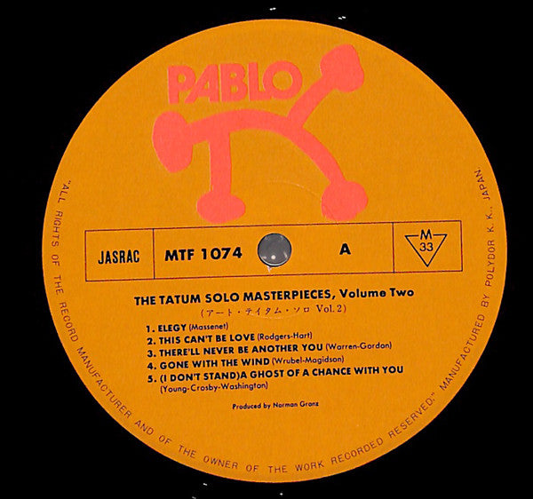 Art Tatum - The Tatum Solo Masterpieces, Vol. 2 (Vinyl, LP, Album, Mono) Very Good (VG) / Very Good (VG)