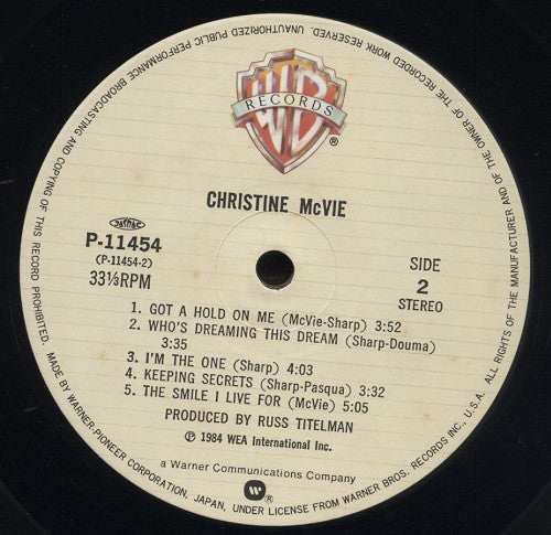 Christine McVie - Christine McVie (Vinyl, LP, Album, Stereo)