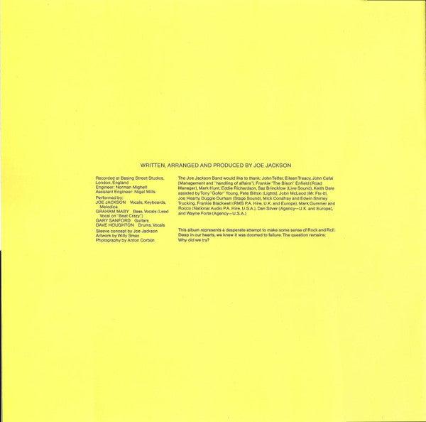 Joe Jackson Band - Beat Crazy = ビート・クレイジー (Vinyl, LP, Album) Very Good Plus (VG+) / Very Good Plus (VG+)