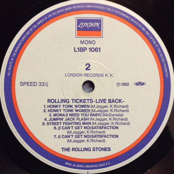 The Rolling Stones - Rolling Tickets - Live Back (Vinyl, LP, Mono, ...