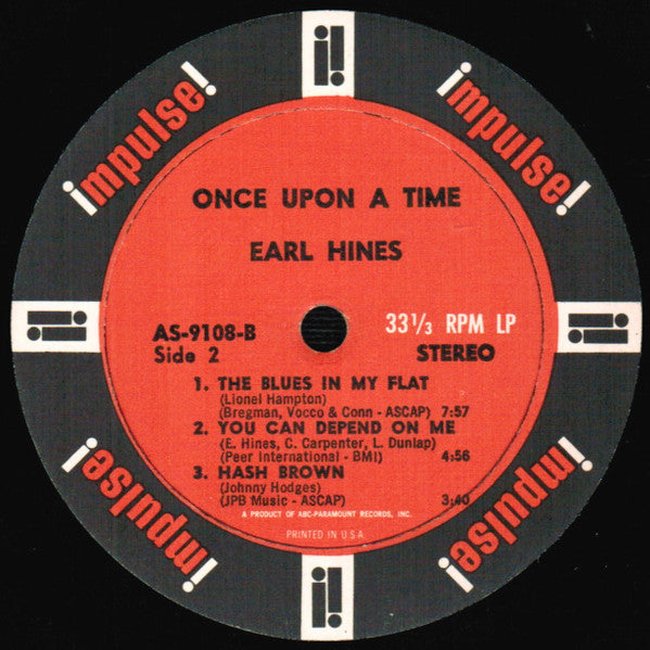 Earl Hines - Once Upon A Time (Vinyl, LP, Album, Stereo) Very Good Plus (VG+) / Very Good Plus (VG+)