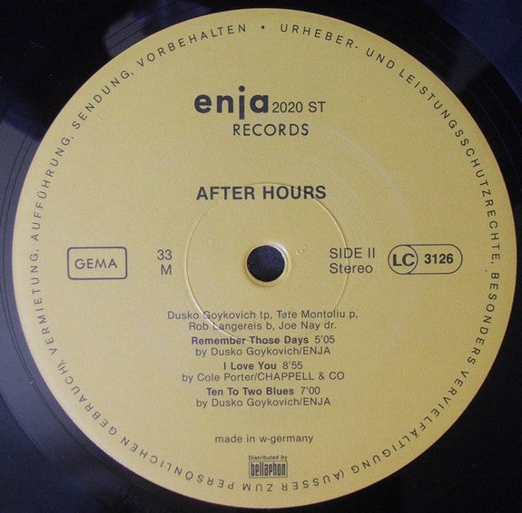 Dusko Goykovich - After Hours (Vinyl, LP, Album, Reissue) Very Good (VG) / Very Good Plus (VG+)