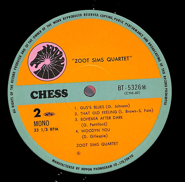 Zoot Sims Quartet - Zoot (Vinyl, LP, Album, Reissue, Mono) Very Good Plus (VG+) / Very Good Plus (VG+)