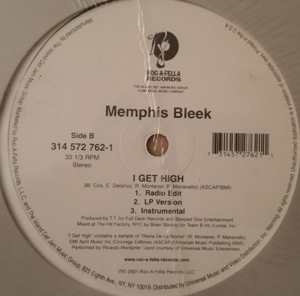 Memphis Bleek - Do My... / I Get High (Vinyl, 12", 33 ⅓ RPM) Good Plus (G+) / Very Good Plus (VG+)