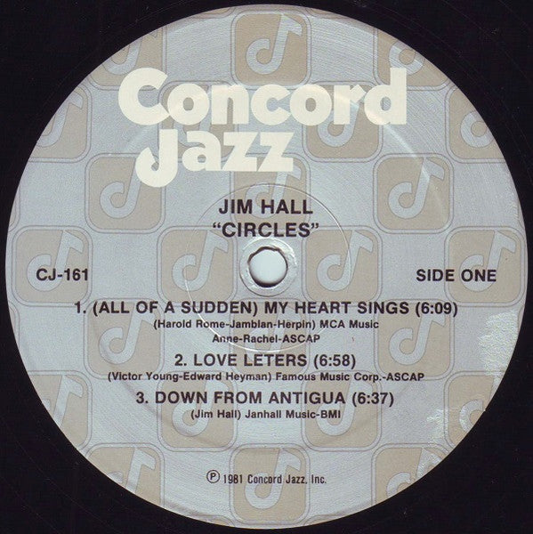 Jim Hall Trio - Circles (Vinyl, LP, Album) Very Good (VG) / Good Plus (G+)