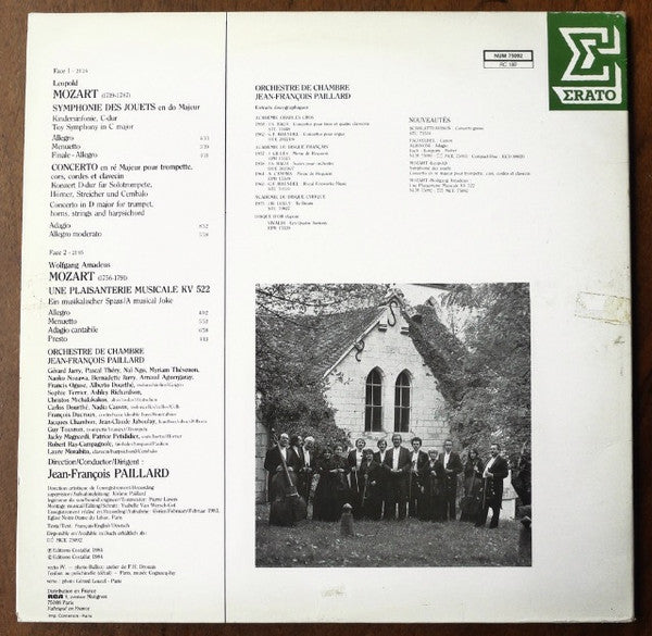 Leopold Mozart - Toy Symphony in C Major/Concerto in D Major/ A Musical Joke, K. 522 (Vinyl, LP, Stereo) Near Mint (NM or M-) / Very Good Plus (VG+)