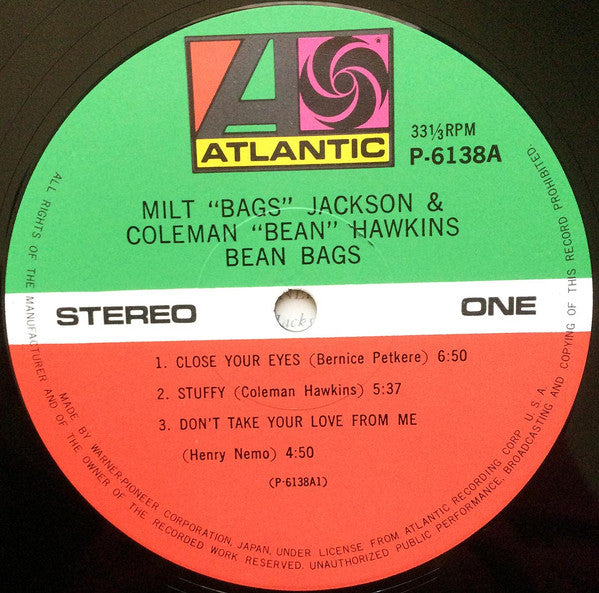 Milt Jackson - Bean Bags (Vinyl, LP, Album, Stereo, Reissue) Very Good Plus (VG+) / Very Good (VG)