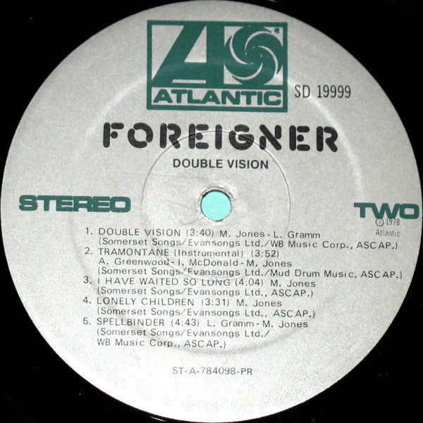 Foreigner - Double Vision (Vinyl, LP, Album, Repress, Stereo) Good Plus (G+) / Very Good (VG)