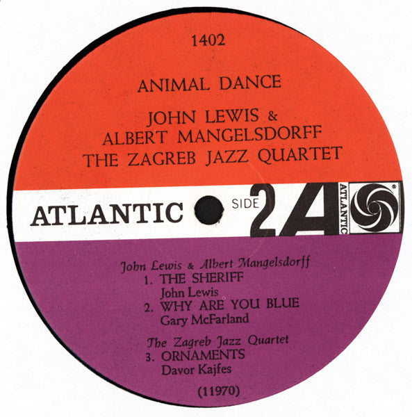 John Lewis (2) - Animal Dance (Vinyl, LP, Mono, Album) Very Good Plus (VG+) / Very Good Plus (VG+)
