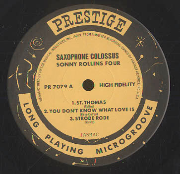 Sonny Rollins - Saxophone Colossus (Vinyl, LP, Album, Reissue, Mono) Very Good Plus (VG+) / Very Good Plus (VG+)