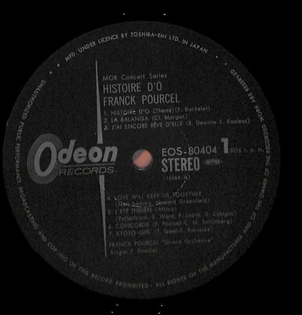 Franck Pourcel - Histoire D'O (Vinyl, LP, Album) Near Mint (NM or M-) / Very Good (VG)
