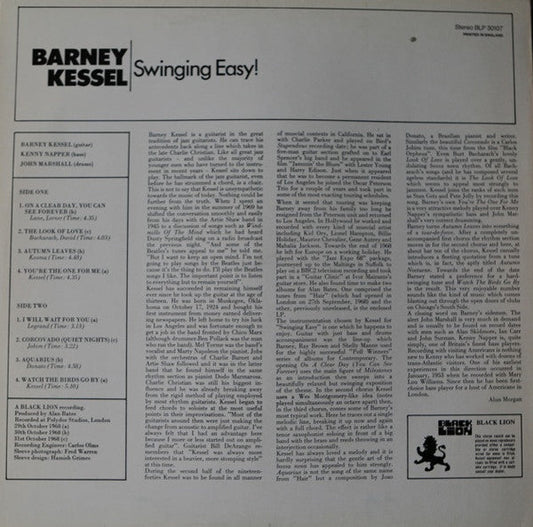Barney Kessel - Swinging Easy! (Vinyl, LP, Album, Reissue) Mint (M) / Mint (M)