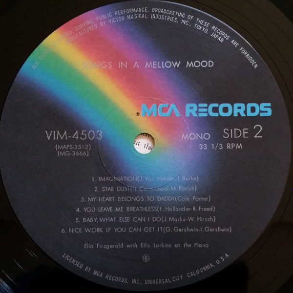Ella Fitzgerald - Ella - Songs In A Mellow Mood (Vinyl, LP, Album, Reissue, Mono) Very Good Plus (VG+) / Very Good Plus (VG+)