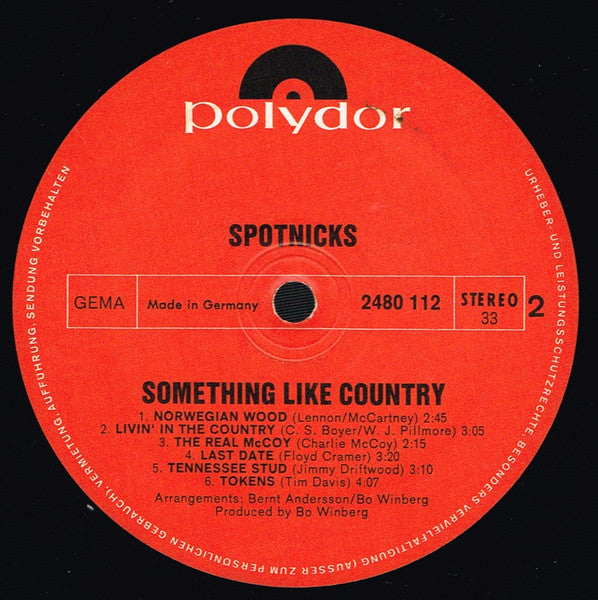 The Spotnicks - Something Like Country (Vinyl, LP, Album, Stereo) Very Good Plus (VG+) / Very Good (VG)