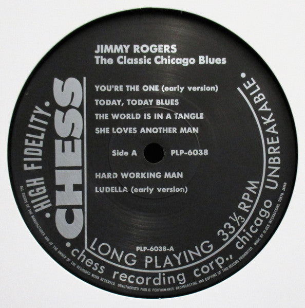 Jimmy Rogers - The Classic Chicago Blues (2xVinyl, LP, Compilation, Mono) Very Good Plus (VG+) / Very Good (VG)