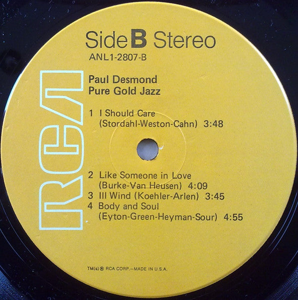 Paul Desmond - Pure Gold Jazz (Vinyl, LP, Album, Reissue)