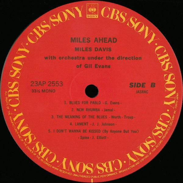 Miles Davis + 19 - Miles Ahead (Vinyl, LP, Album, Reissue, Mono)