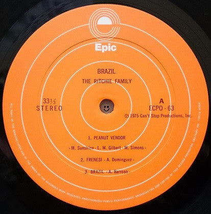 The Ritchie Family - Brazil (Vinyl, LP, Album) Good Plus (G+) / Very Good (VG)