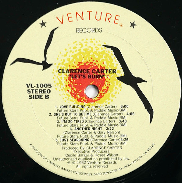 Clarence Carter - Let's Burn (Vinyl, LP, Album) Good Plus (G+) / Very Good (VG)