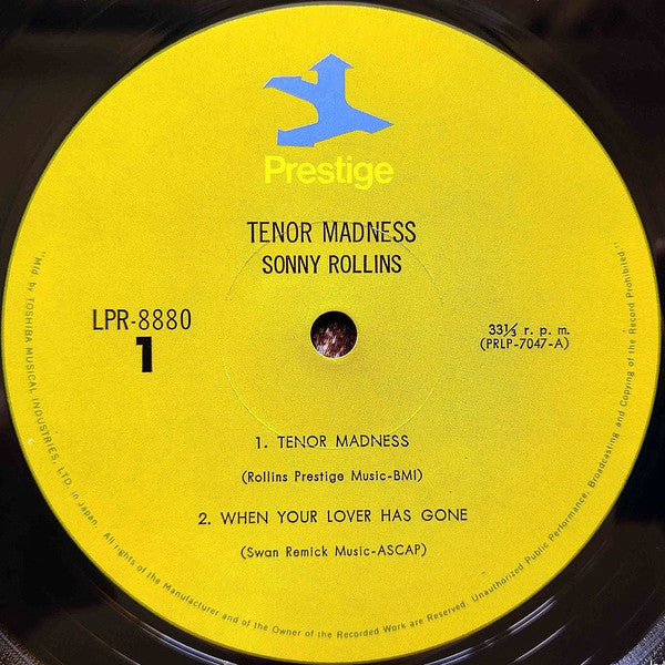 Sonny Rollins Quartet - Tenor Madness (Vinyl, LP, Album, Reissue, Mono) Very Good Plus (VG+) / Very Good (VG)