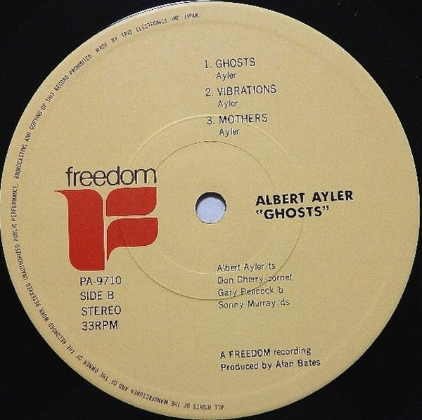 Albert Ayler - Ghosts (Vinyl, LP, Album, Reissue, Stereo) Very Good (VG) / Very Good Plus (VG+)