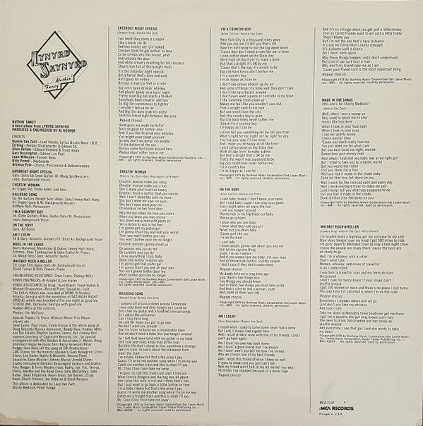 Lynyrd Skynyrd - Nuthin' Fancy (Vinyl, LP, Album) Good Plus (G+) / Very Good Plus (VG+)